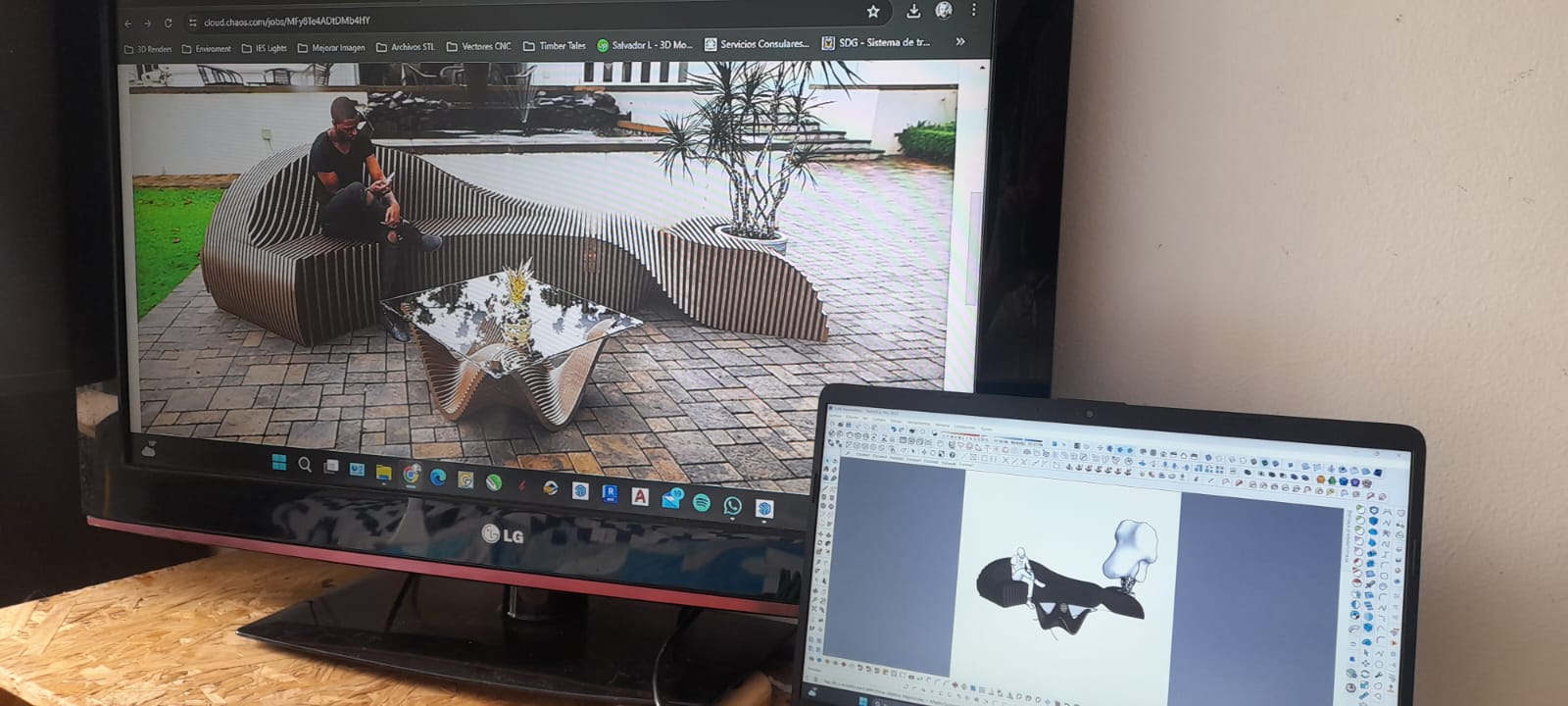 Sofá y mesa paramétricos.-8