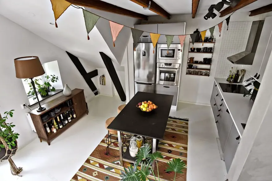 瑞典旧瓷厂改造的工业风 Loft-14