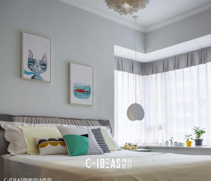 武汉陈放设计丨平层丨邻家薄荷绿-24