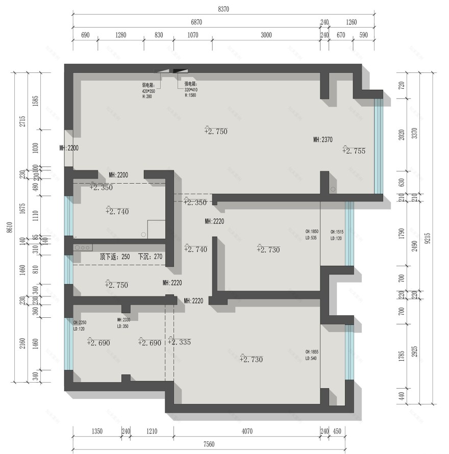 不到 80㎡的婚房大改造丨中国苏州丨元野空间设计-12