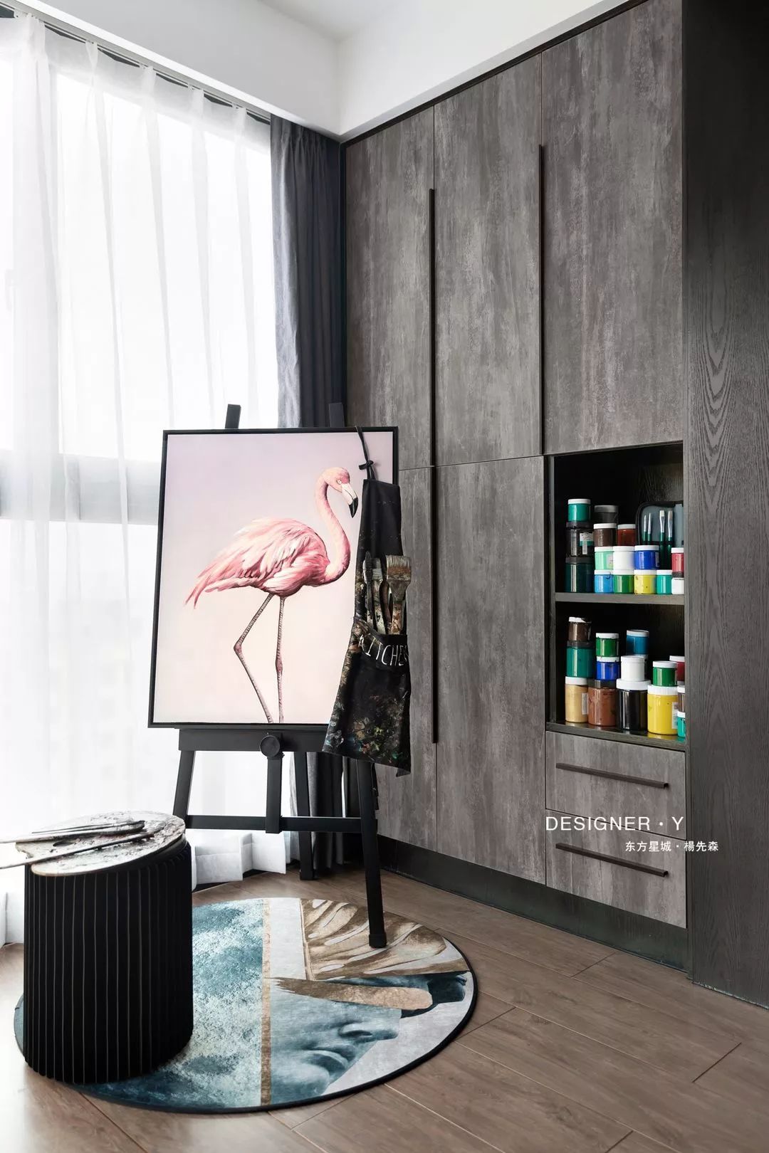 黑白灰 胡桃木低奢住宅  杨环信-26