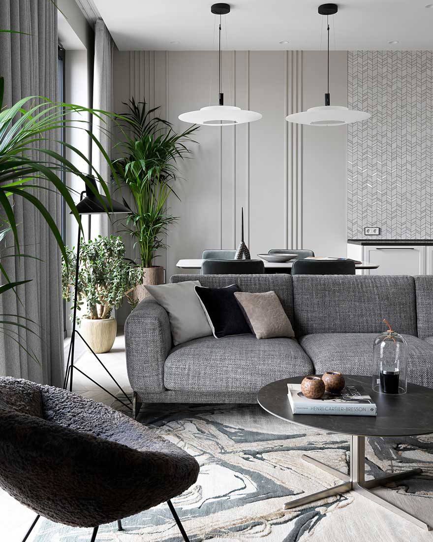 莫斯科简约舒适灰调公寓设计-2