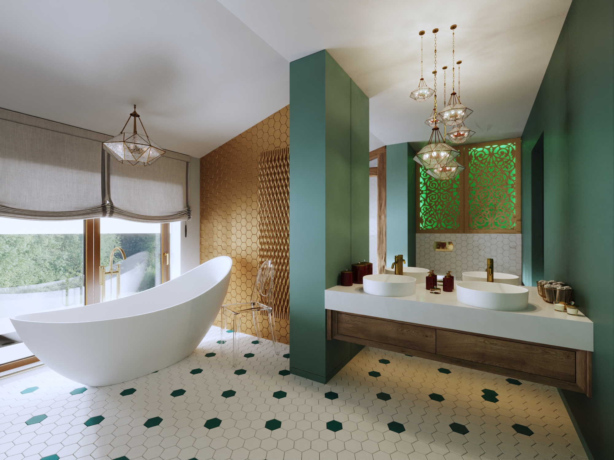 Sketchy rendering of interiors-13