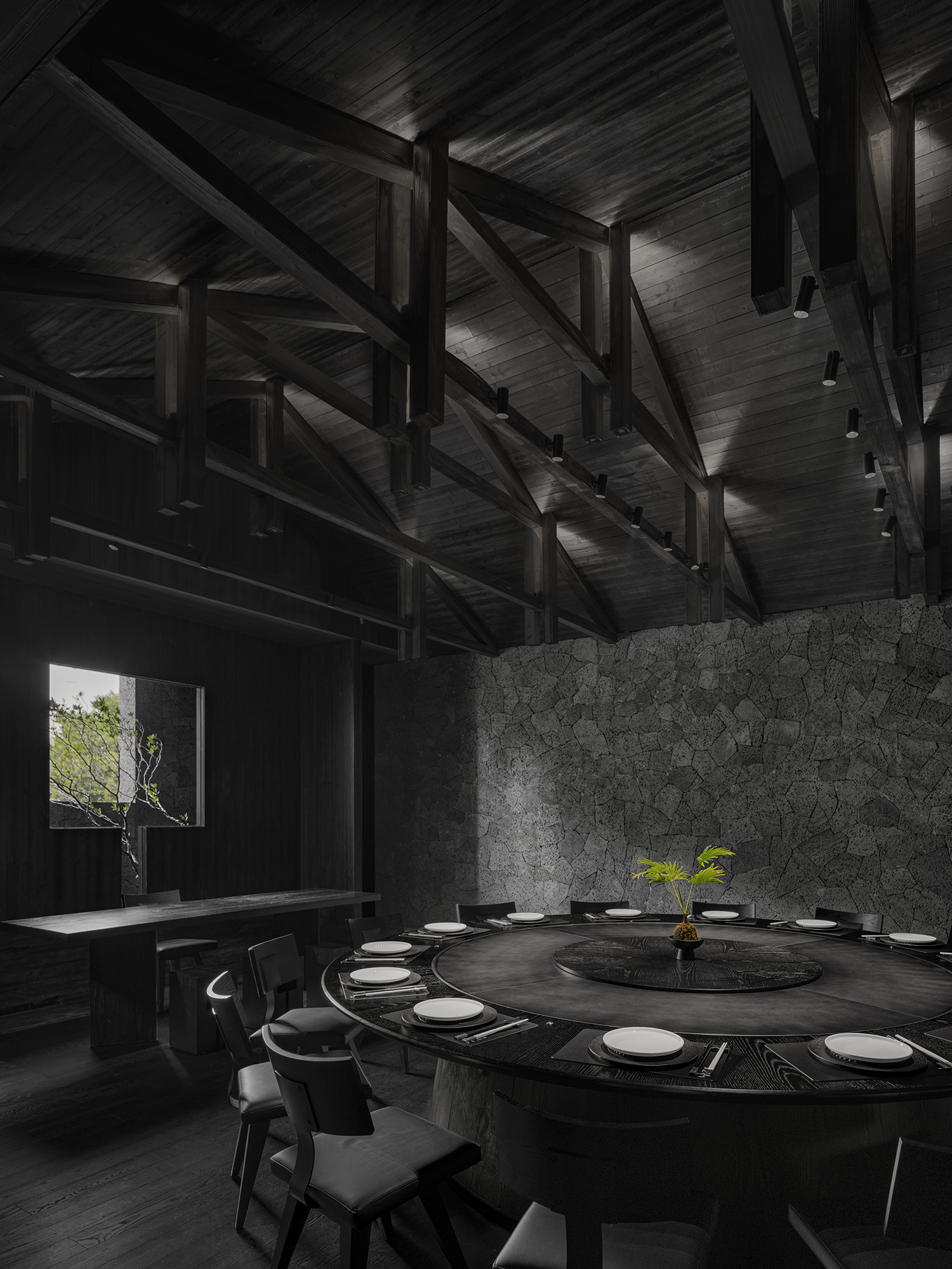 田间之上中国湘菜馆丨中国广州丨黑白木设计-49