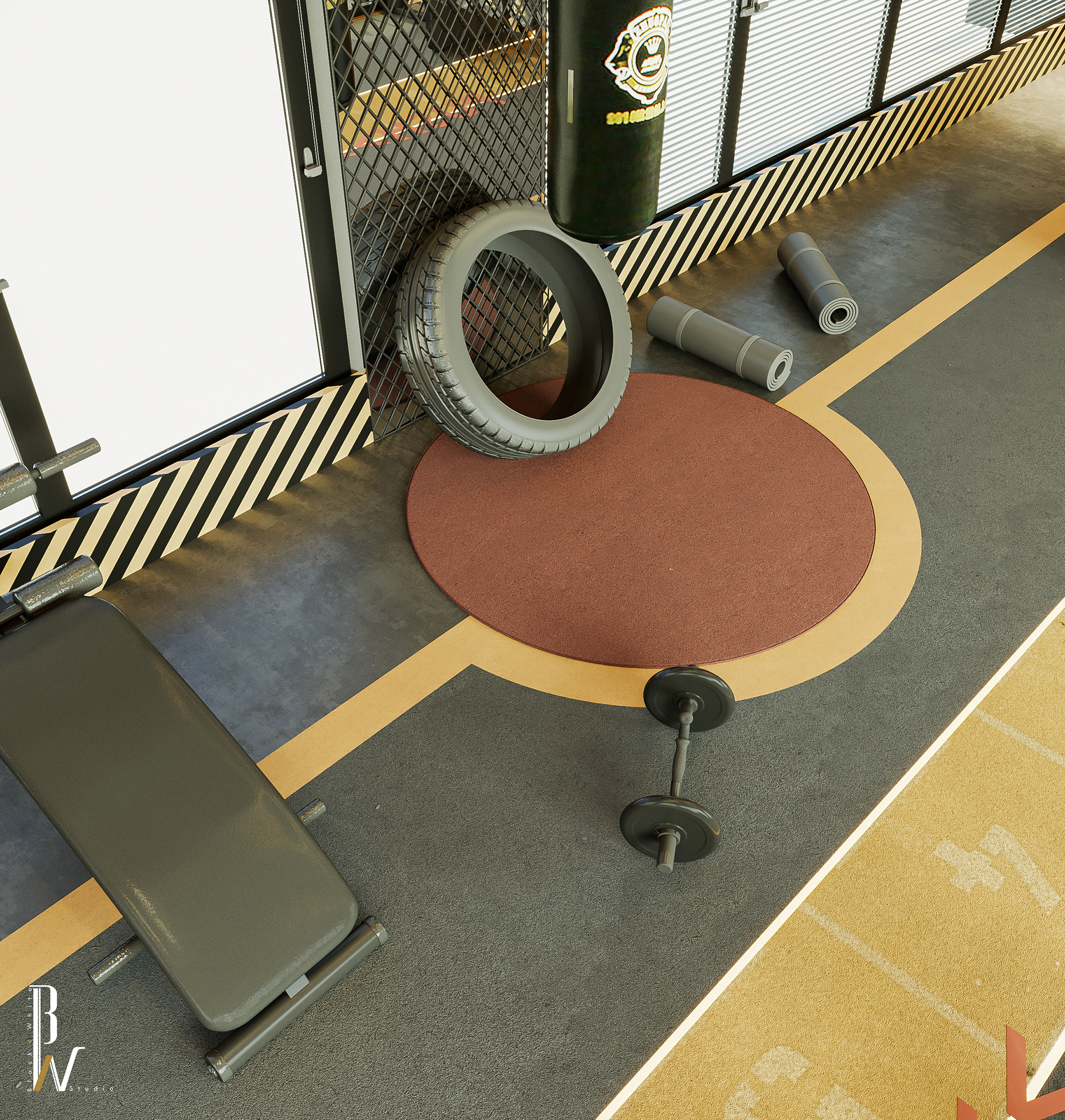 家庭健身房丨阿联酋丨Black N White-15