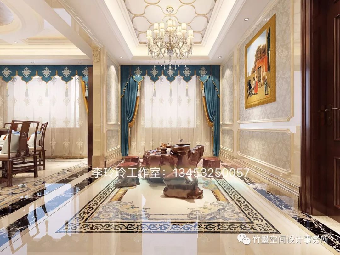 欧式浪漫融入中式韵律,350m²大平层设计-12