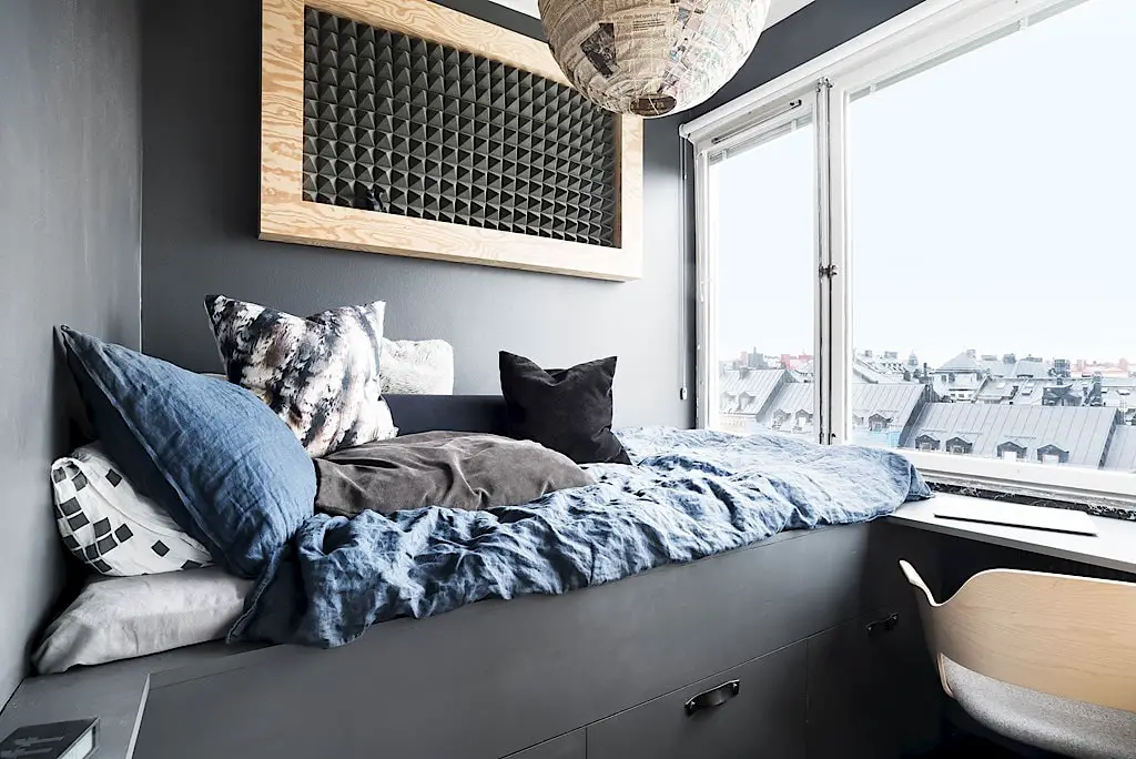 黑墙之魅 | 大胆尝试的小户型瑞典公寓-13