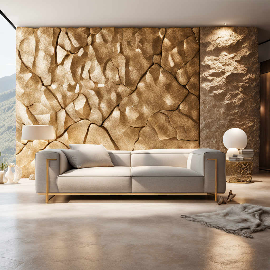 Living interior design - Golden stone-9