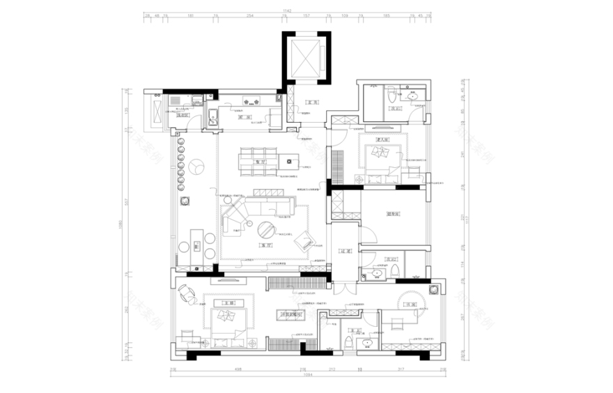 140㎡现代简约风装修案例丨中国重庆丨重庆俏业家装饰-15
