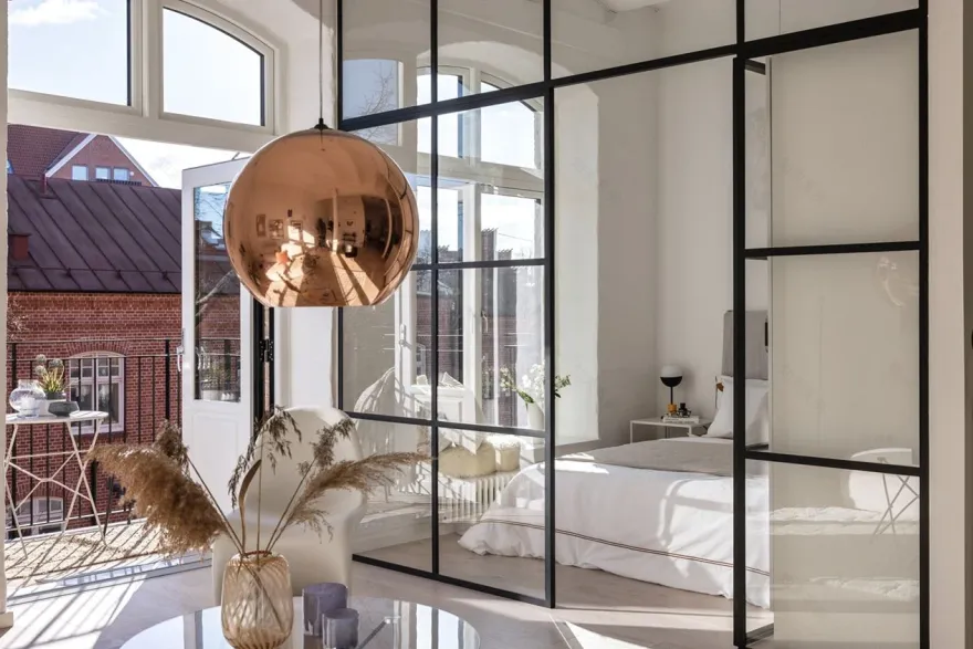 瑞典旧厂房改造的现代阳光公寓-2