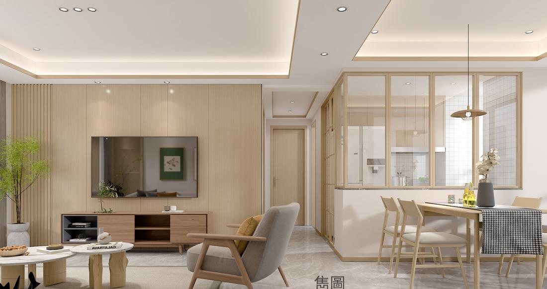 广州南沙碧珑湾 115m²日式原木风家居设计丨中国广州-2