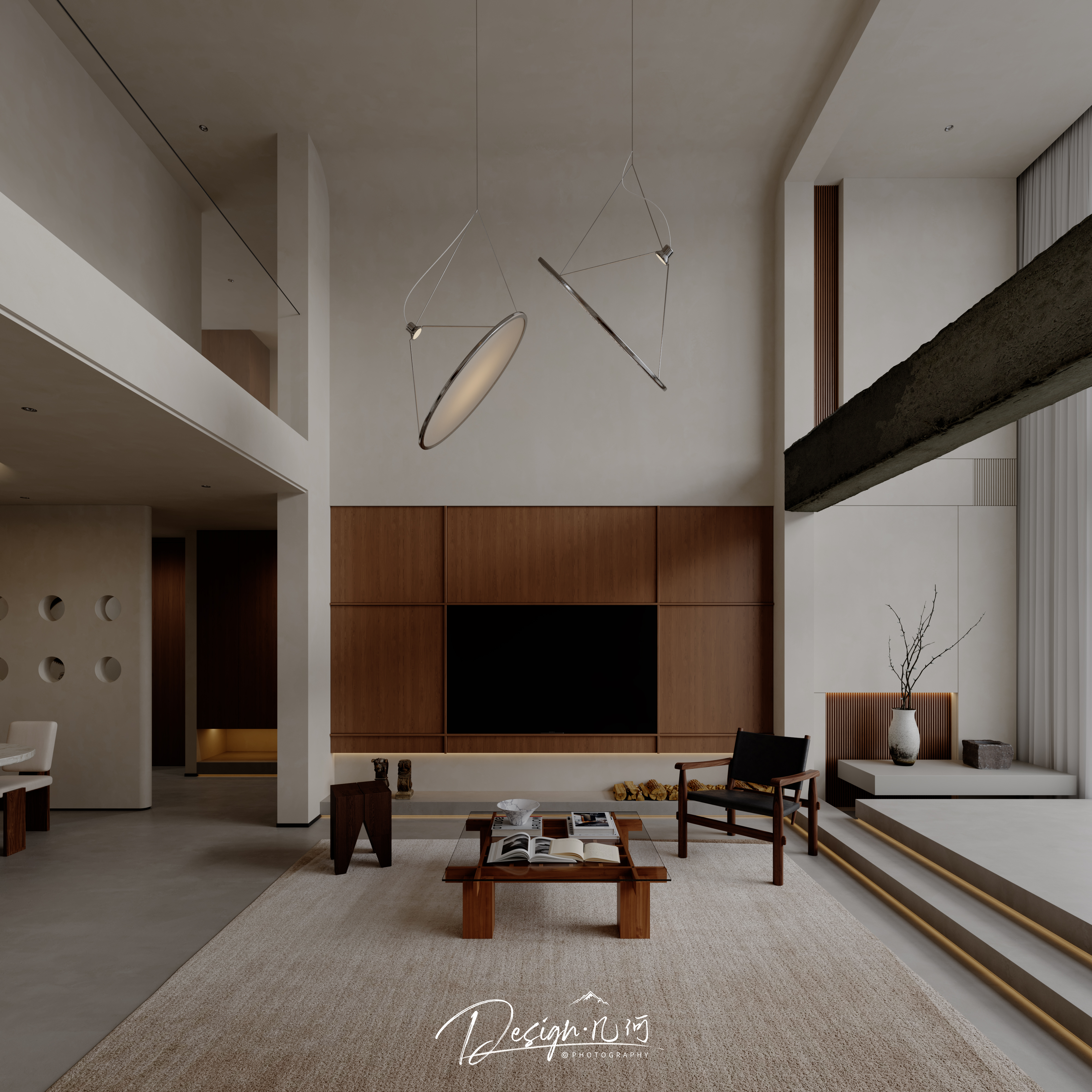 几何空间视觉表现 | 天玺湾中古风客餐厅（阴天篇）-30