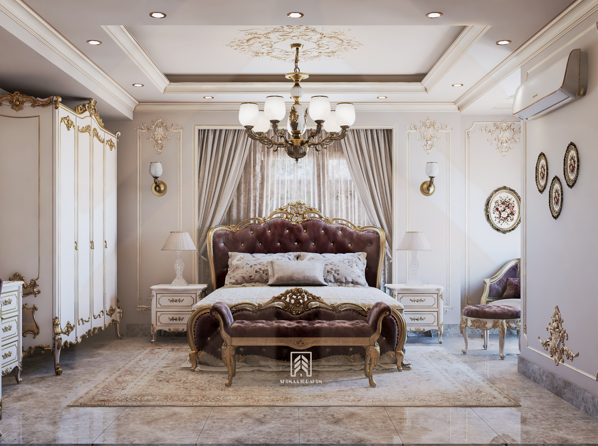 Classic Master Bedroom with dressing-7