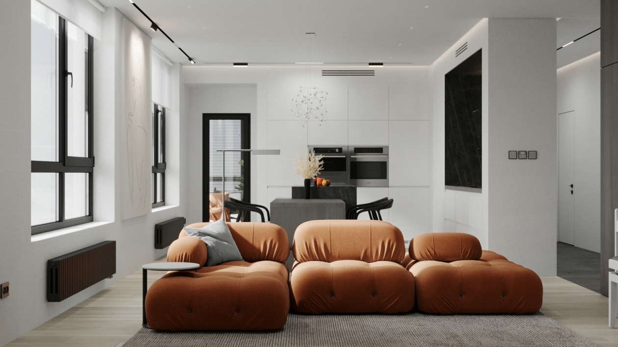 橙色+简洁白 高品质极简，优雅氛围下的理想之城-1