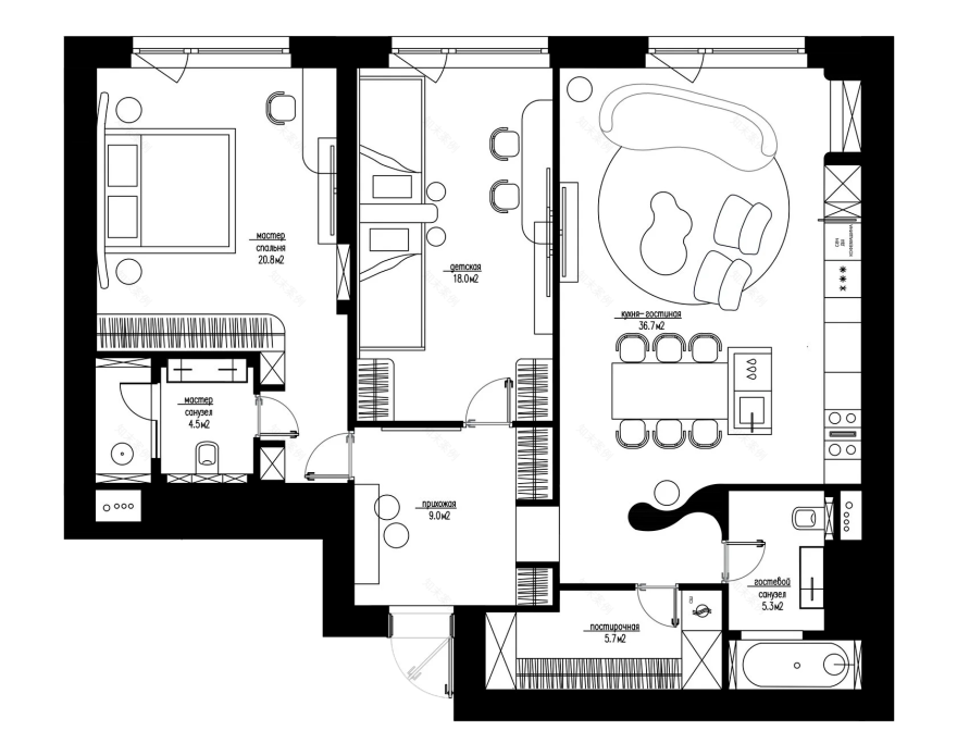 经典莫斯科住宅丨俄罗斯莫斯科丨BELOUSOVA INTERIOR DESIGN-103