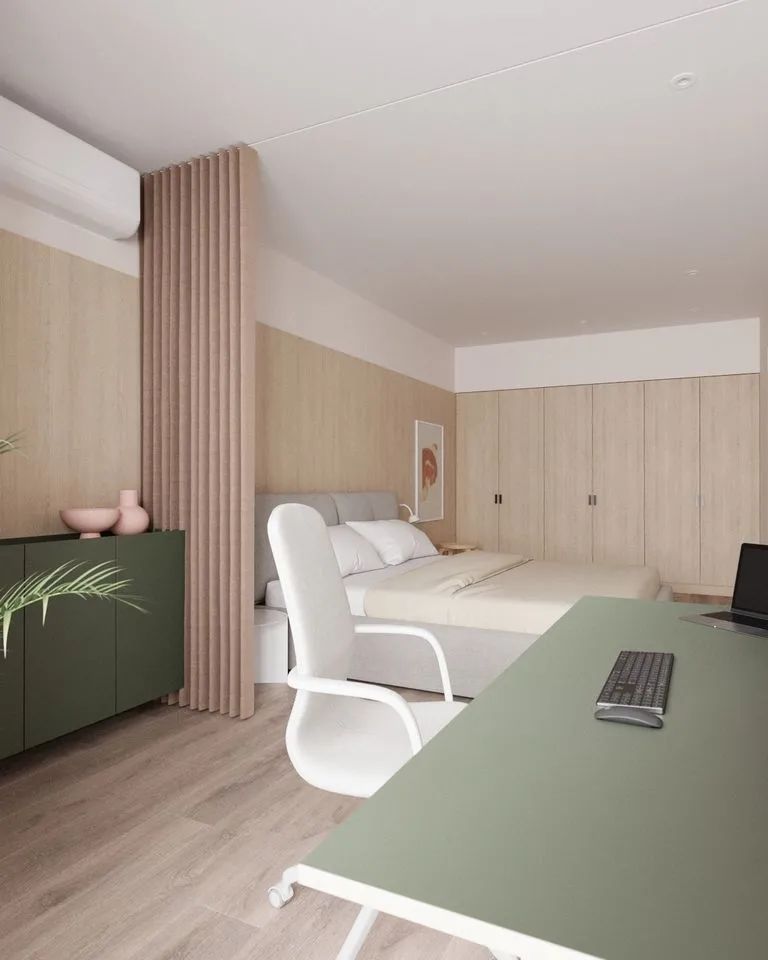 现代一室一厅 68㎡公寓丨室内设计工作室 nude-48