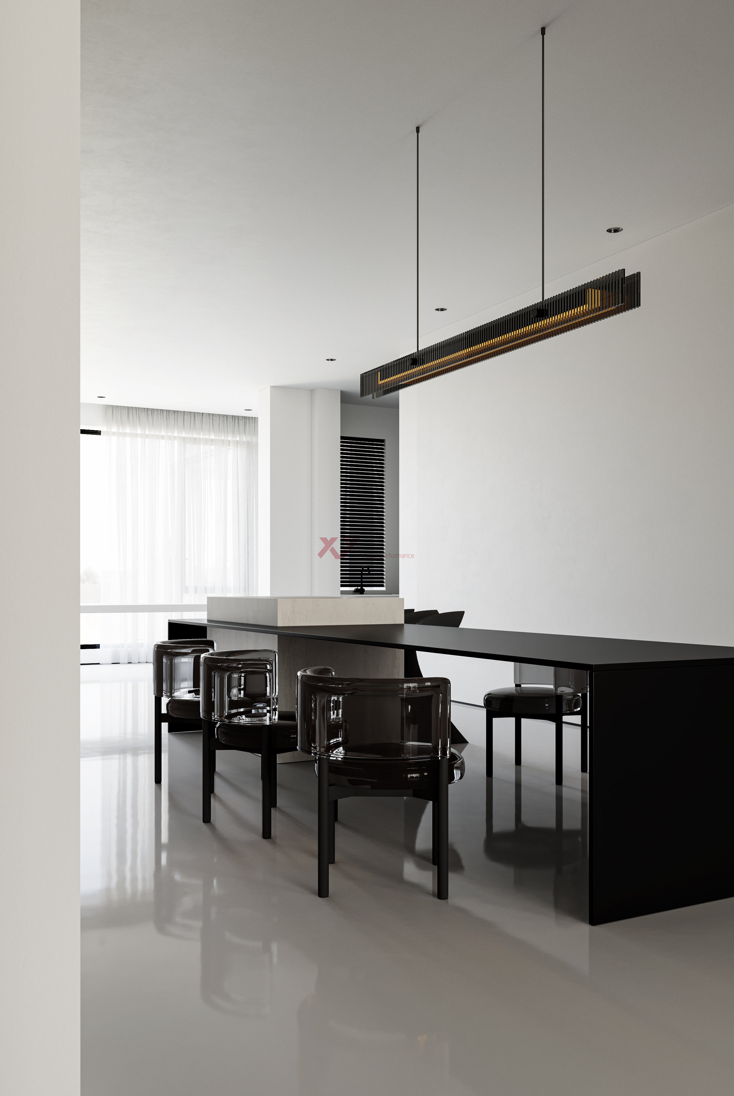 家装/现代黑百灰设计效果图表现-8