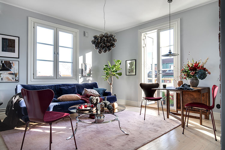 蓝色调的斯堪的纳维亚风格家居设计-9