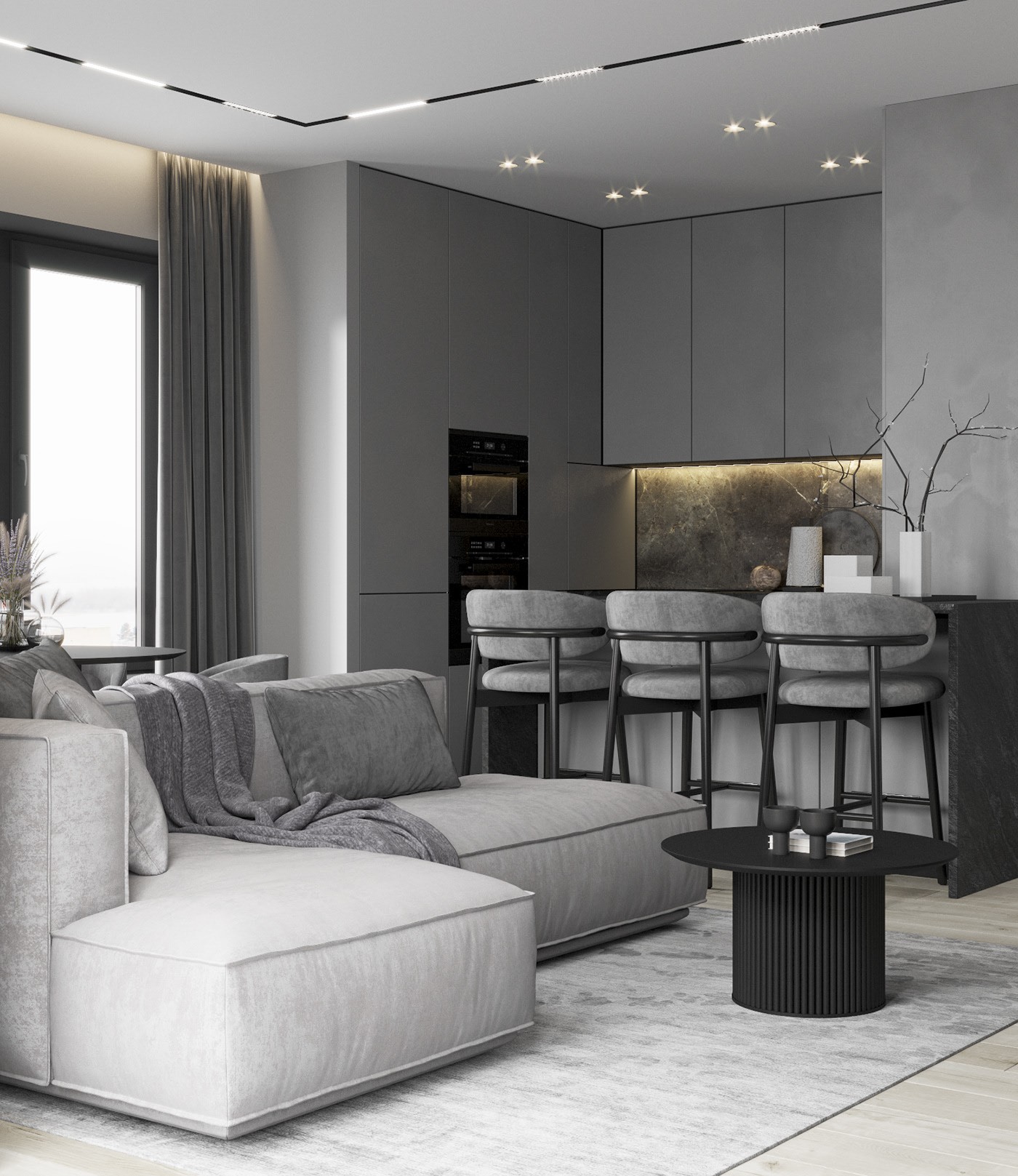 高级灰色系小空间公寓设计 超精致-8