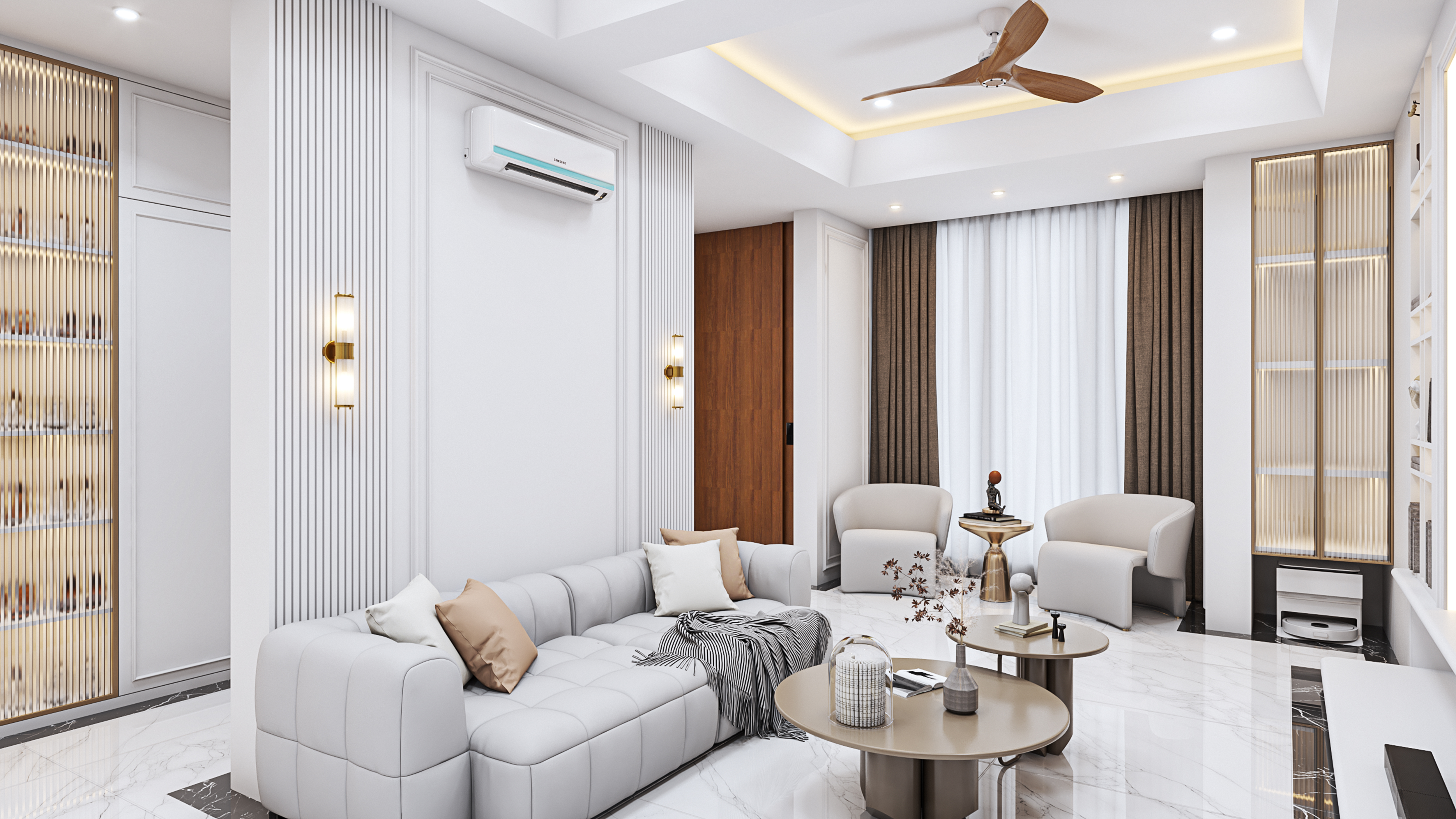 豪华经典客厅丨印度丨Istyle Interior Architecture-5