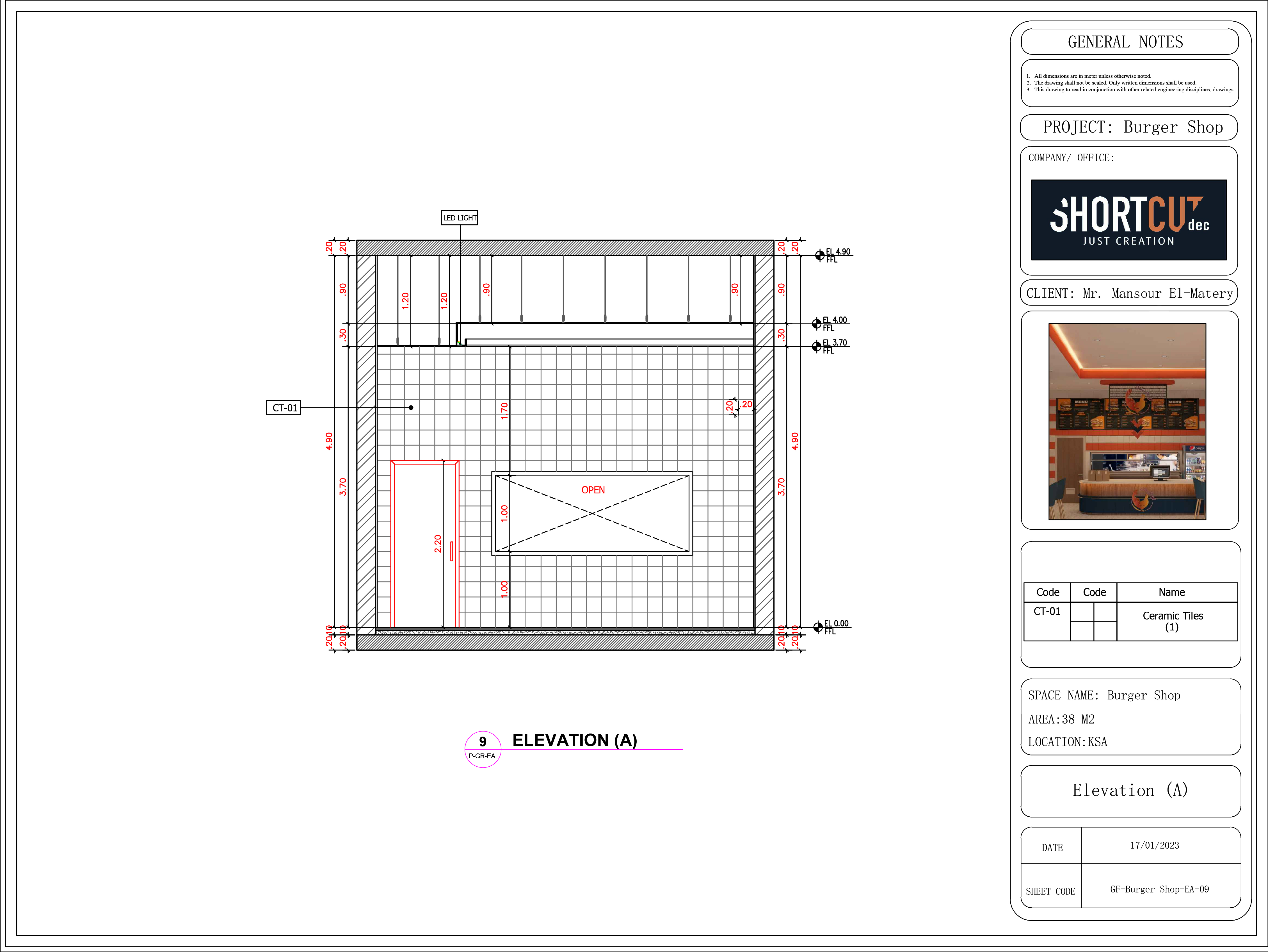 Burger Shop Design | Shop Drawings-4