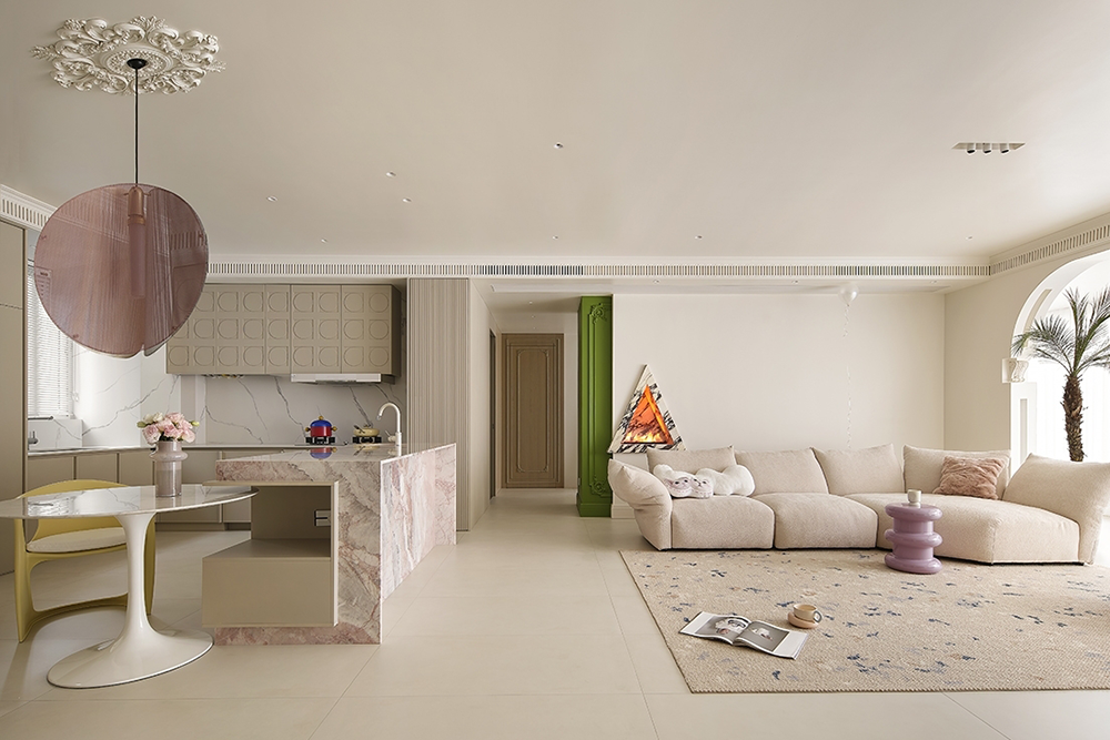 极简奶油风,多巴胺配色,治愈系的家丨無一內建筑设计,成都宏福樘设计-12