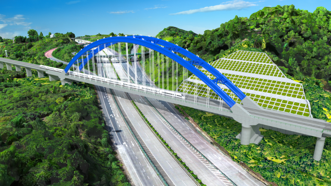 全国在建高铁最大跨度连续系杆拱主体完工-13