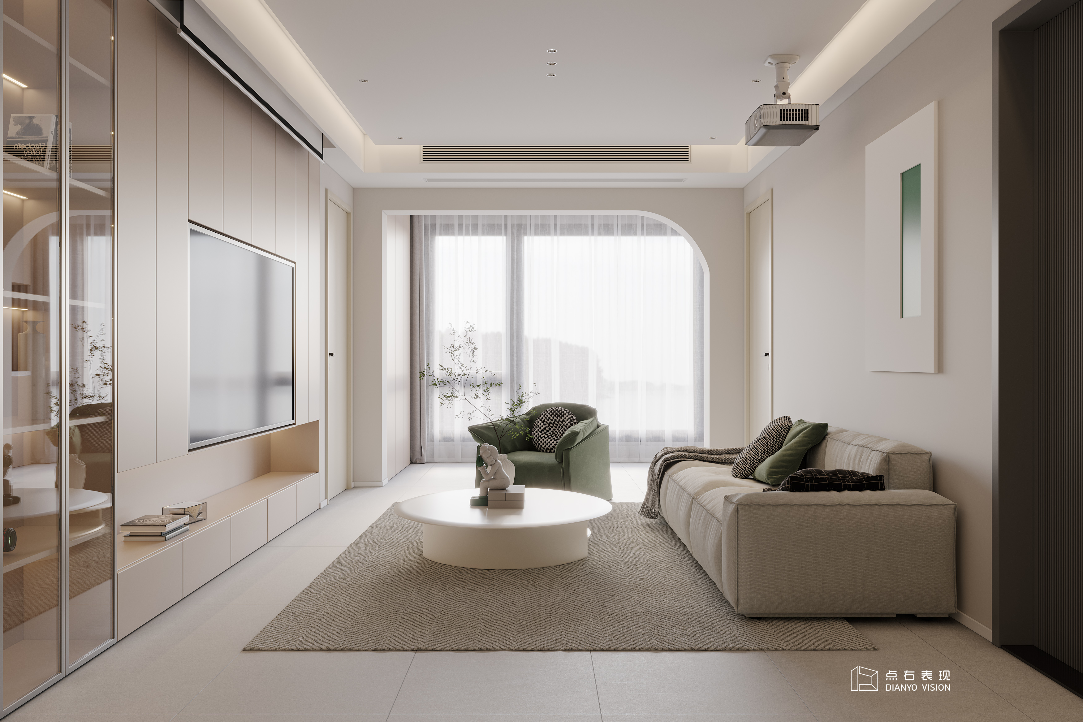 奶油风格室内设计丨点右效果图表现-12