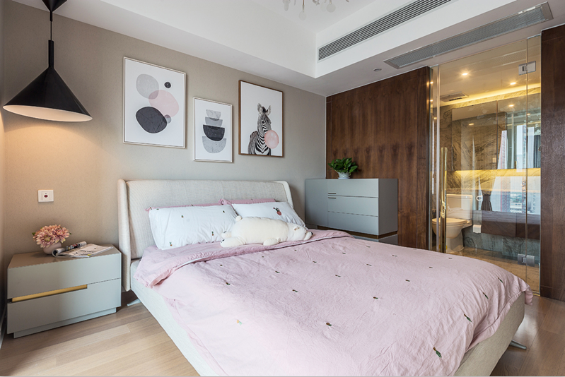 90㎡现代北欧风，粉色梦幻空间-28