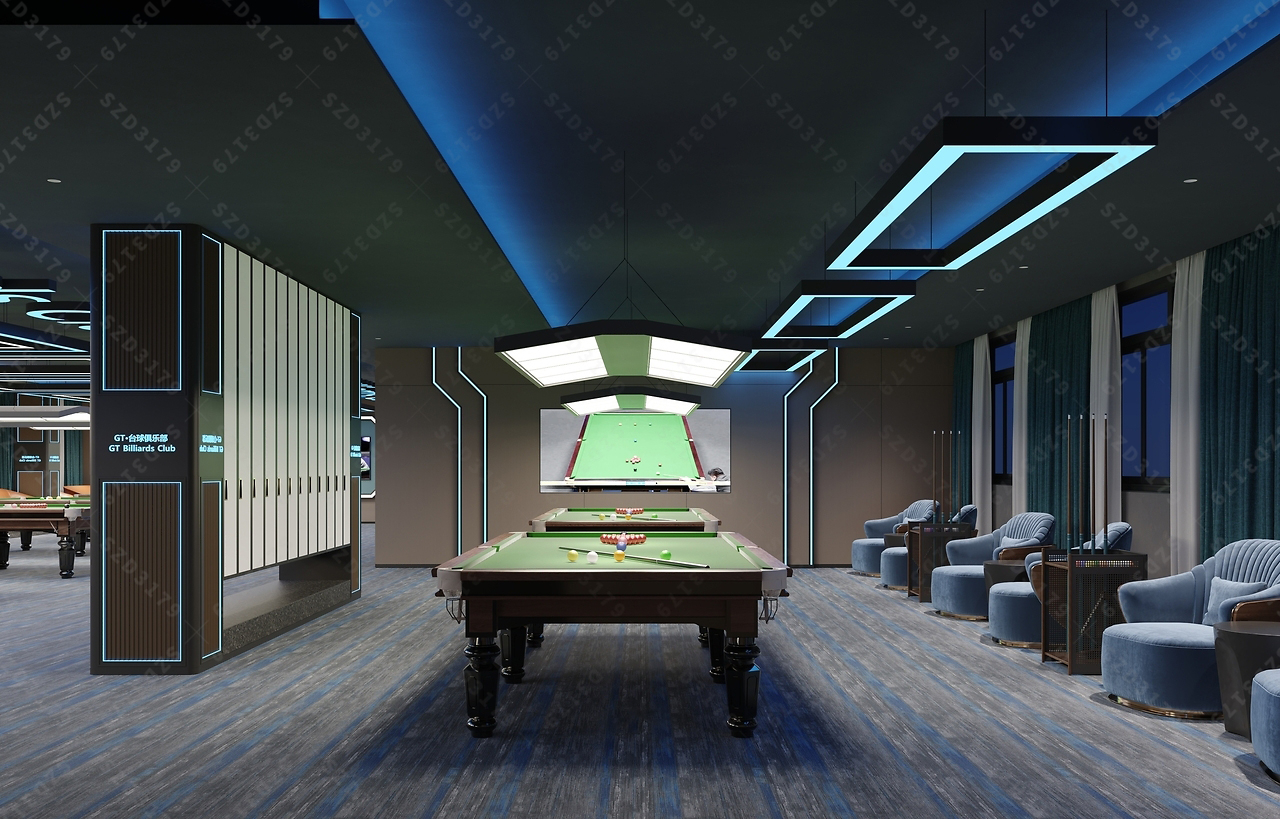 台球厅设计,台球俱乐部设计,台球馆设计-9