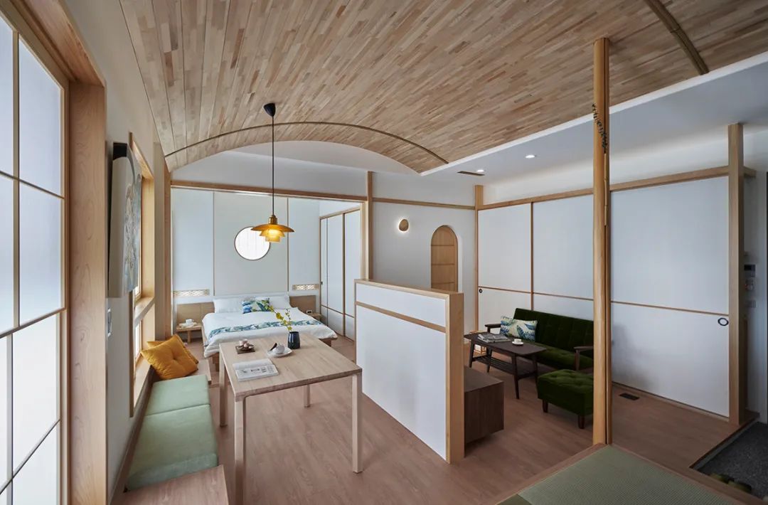 39㎡和风小宅，两室两厅弧形顶面，这设计太强了！-16