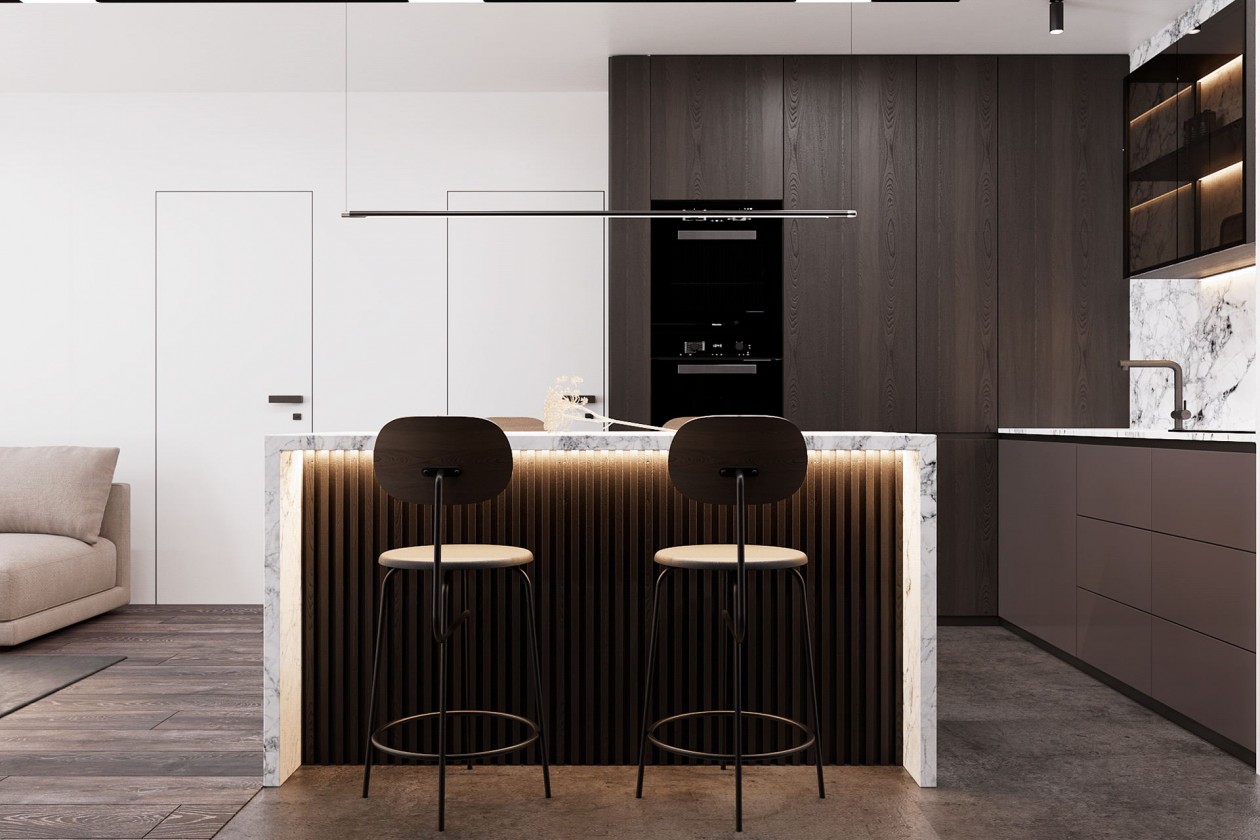 原木与大理石的碰撞 营造现代空间的品质感-1