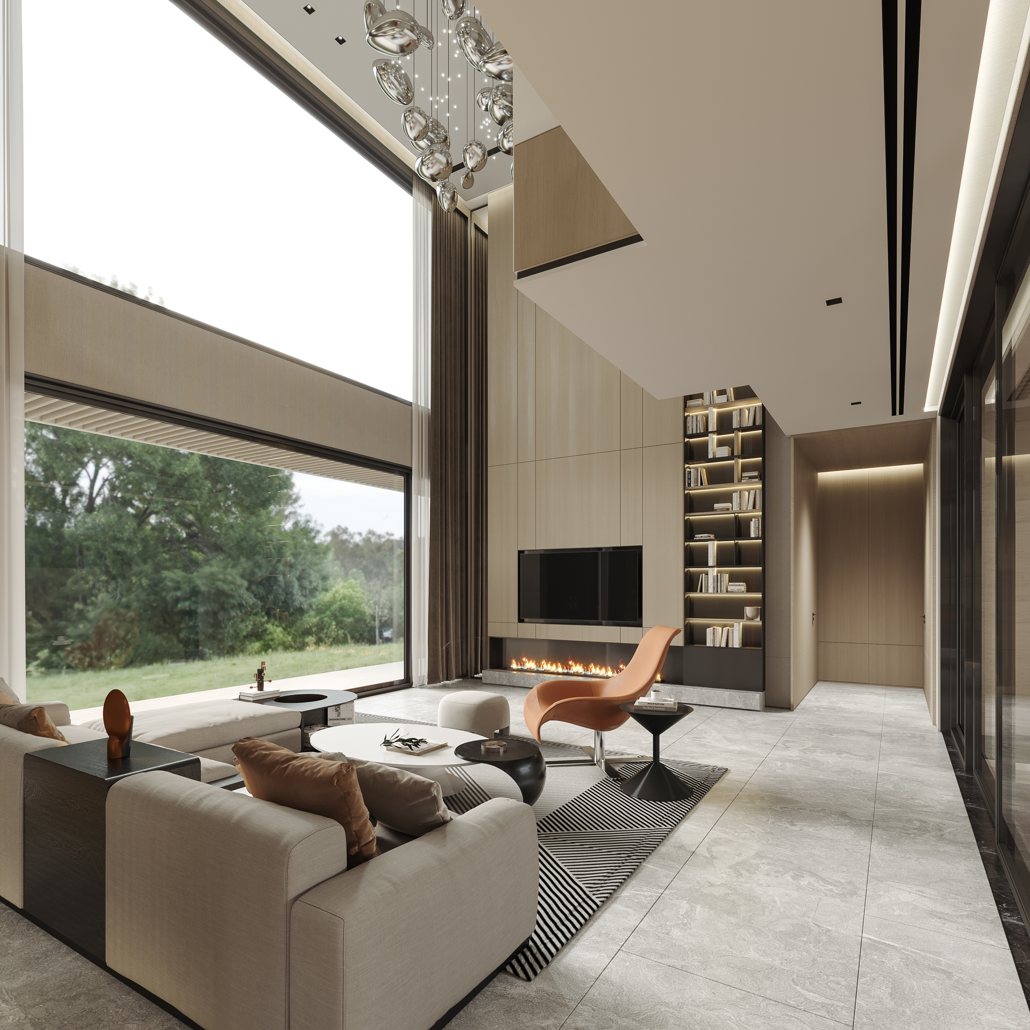 现代别墅客餐厅-33