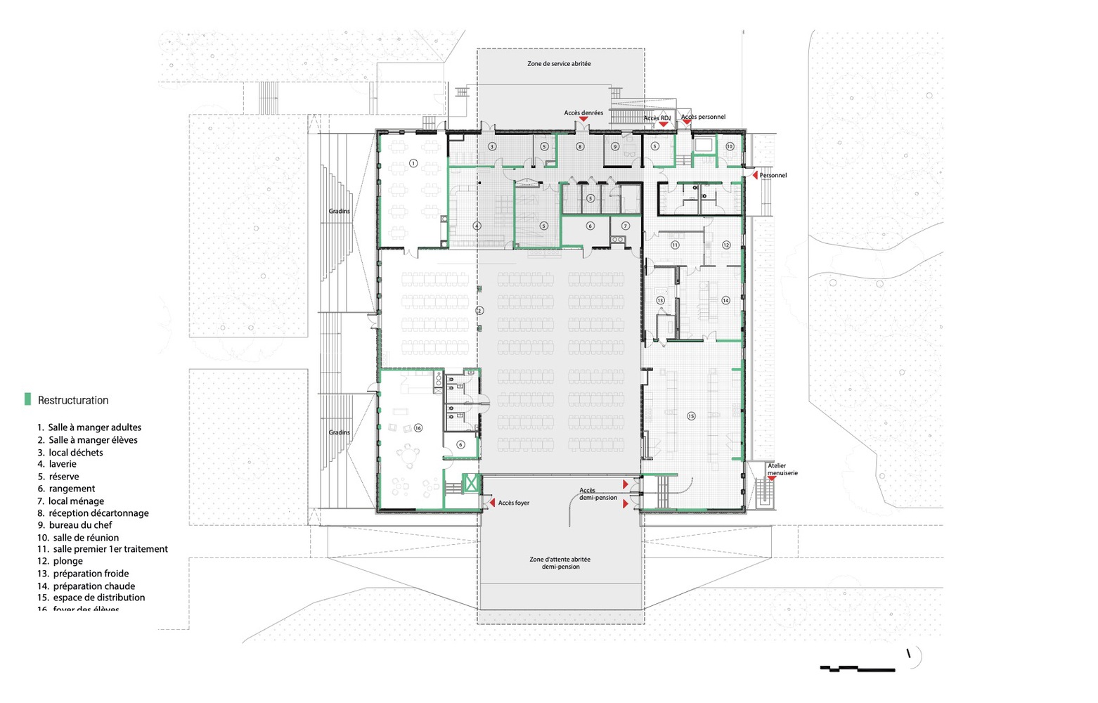 JoliotCurie 学校餐饮服务和校园生活中心丨法国-11