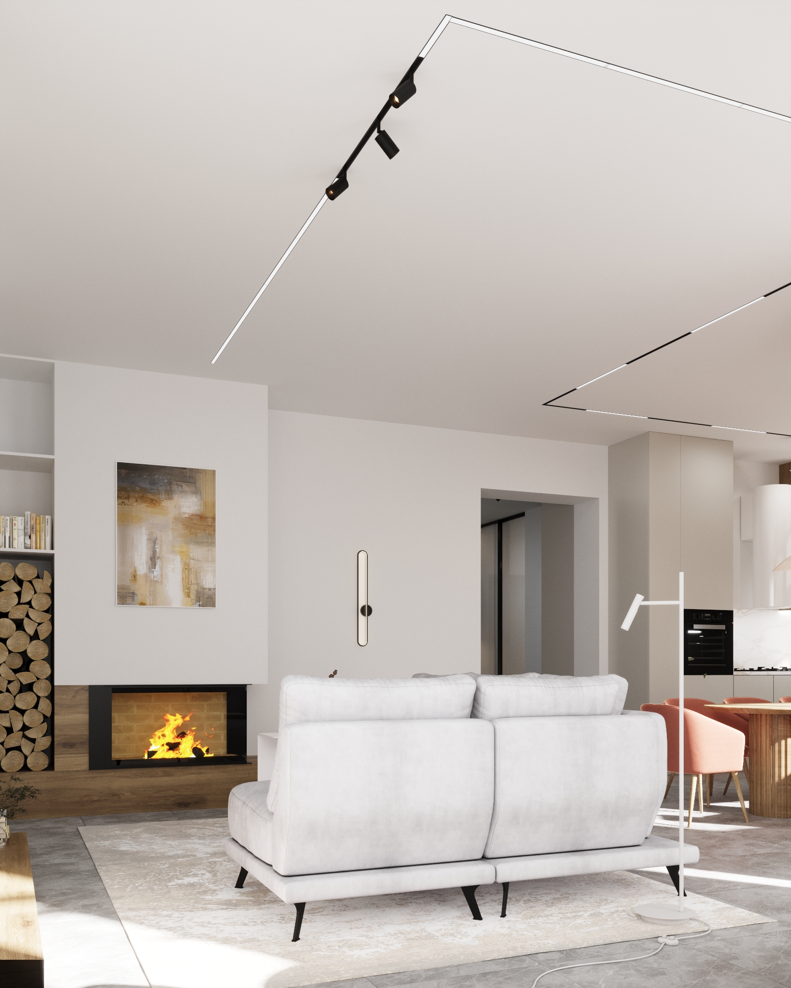 厨房和客厅内部丨Anna Borovykh-8