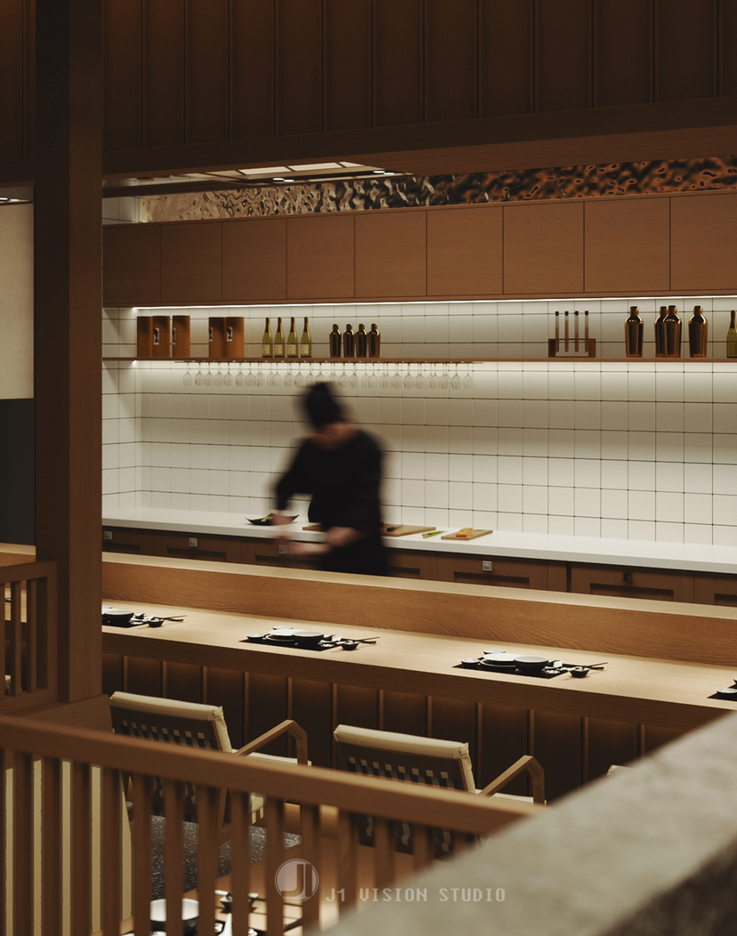 日料店效果图渲染-3