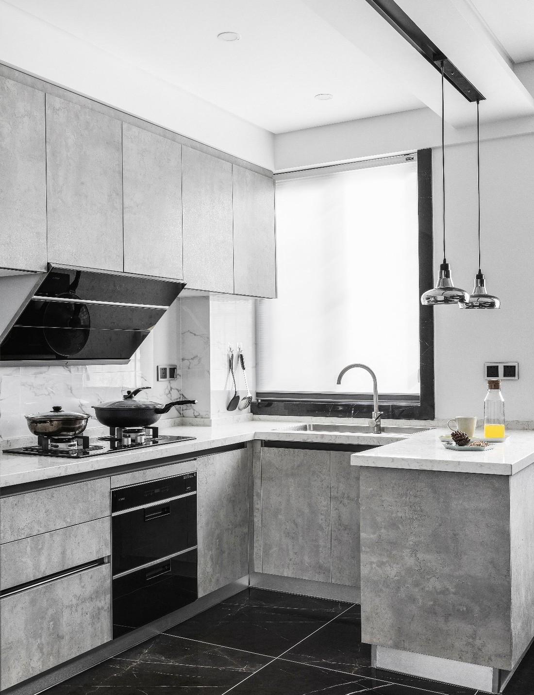 极简黑白调,开放式餐厨空间-25