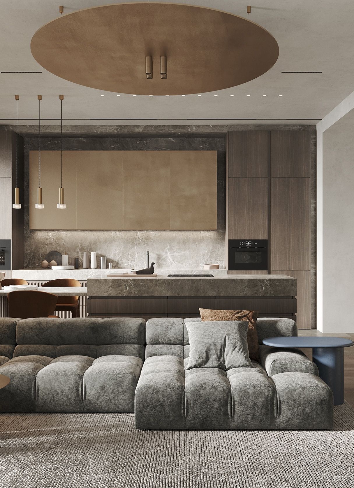 87㎡灰木+黄铜 既温暖又优雅！-3