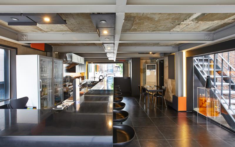 韩式小清新，金属质感混凝土餐厅-4