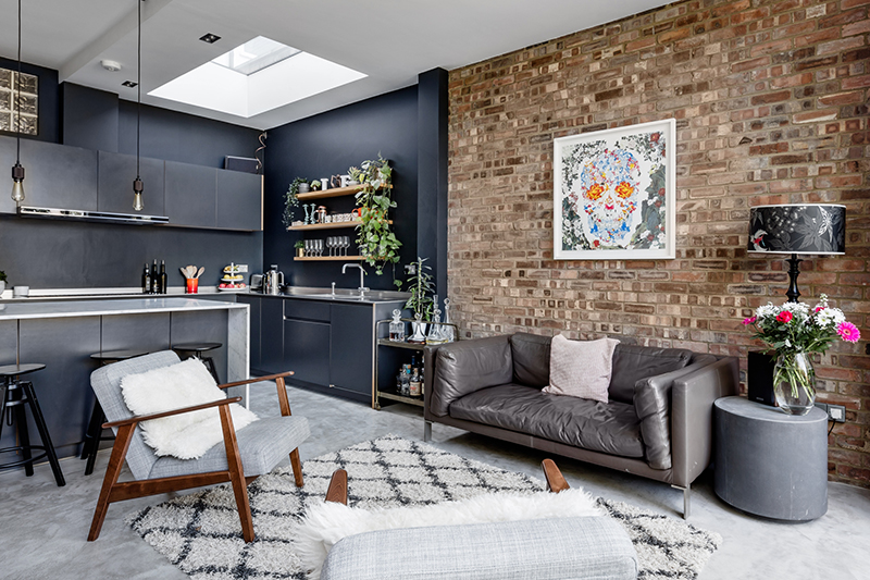 伦敦灰色调公寓的活力点缀-10