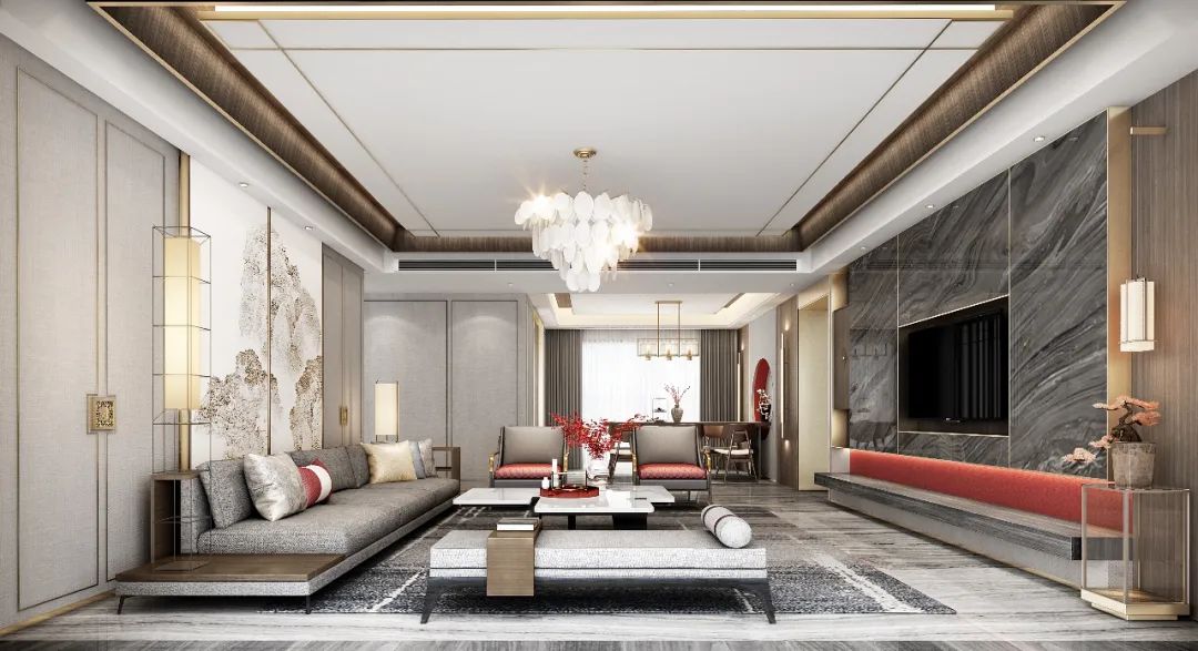 奥晨天元平墅·中式样板房 | 英雄气息与现代人居的完美融合-6