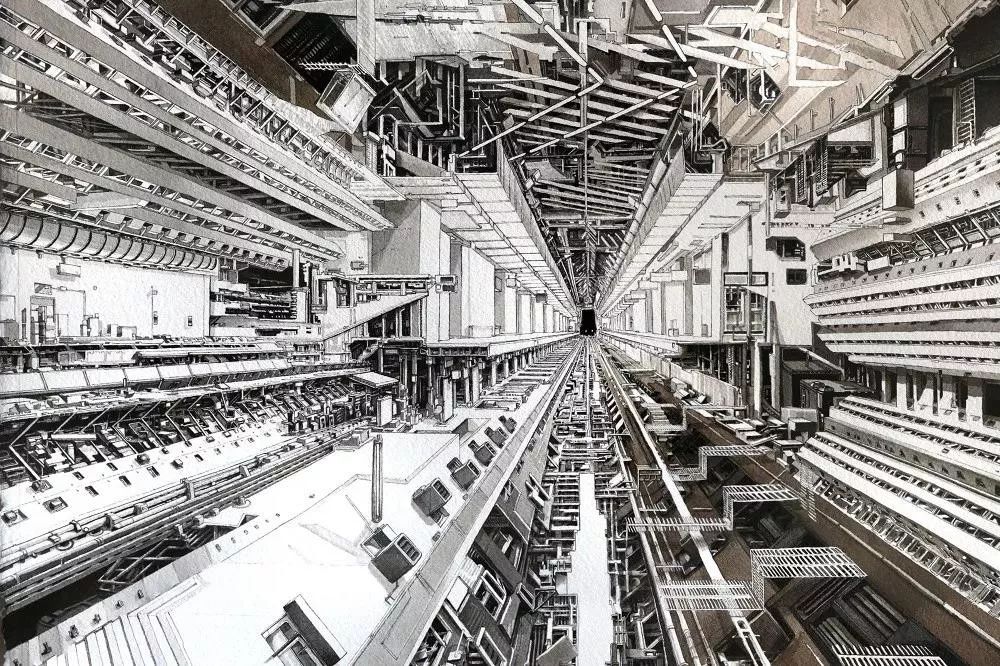 法国艺术家托马斯·达提格斯手绘中国全景建筑,细节震撼!-16