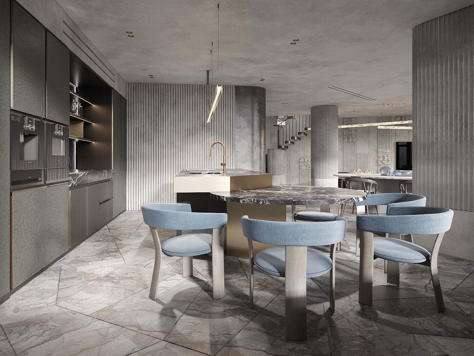 乌克兰极简黑公寓丨乌克兰基辅丨IQOSA-14