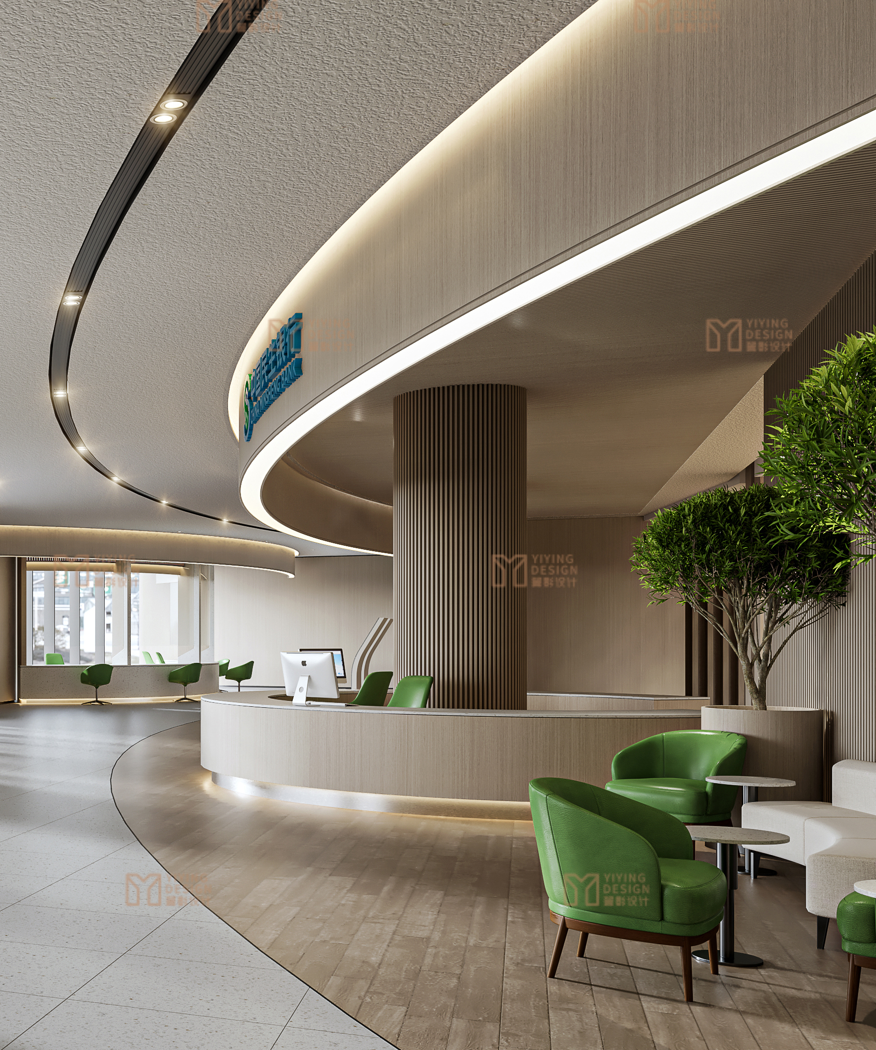 民生银行办公大楼┃办公室┃效果图-3