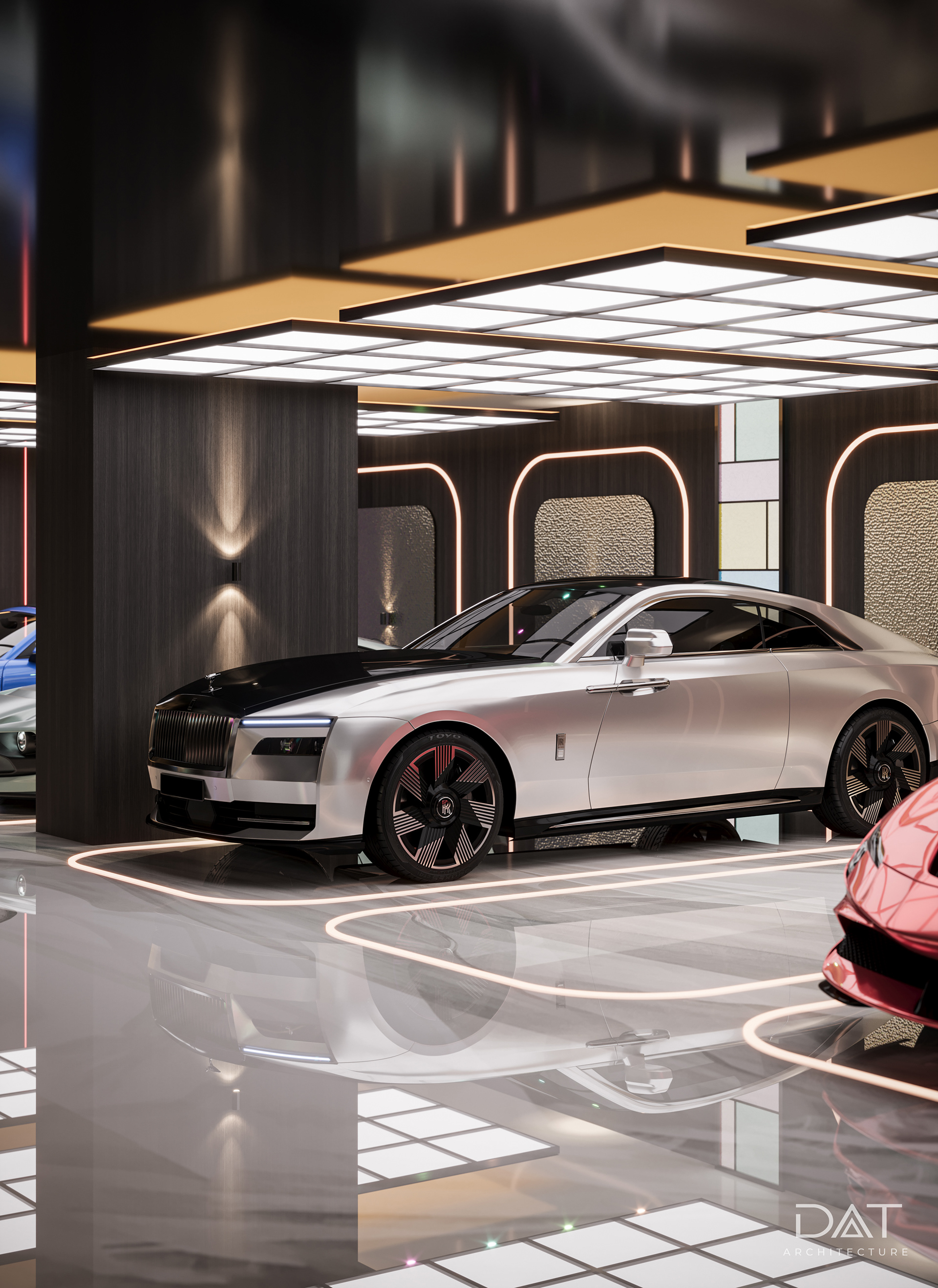 Luxury Colorful Garage 地下停车场-9