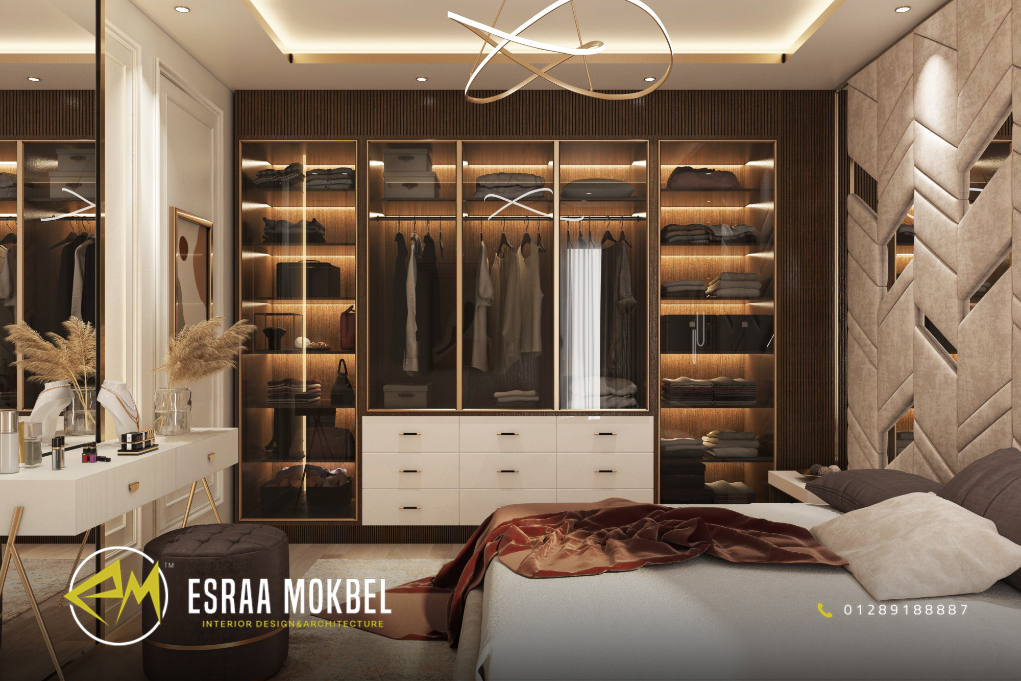 当代主卧室设计丨Esraa Mokbel 室内设计与建筑办公室-11