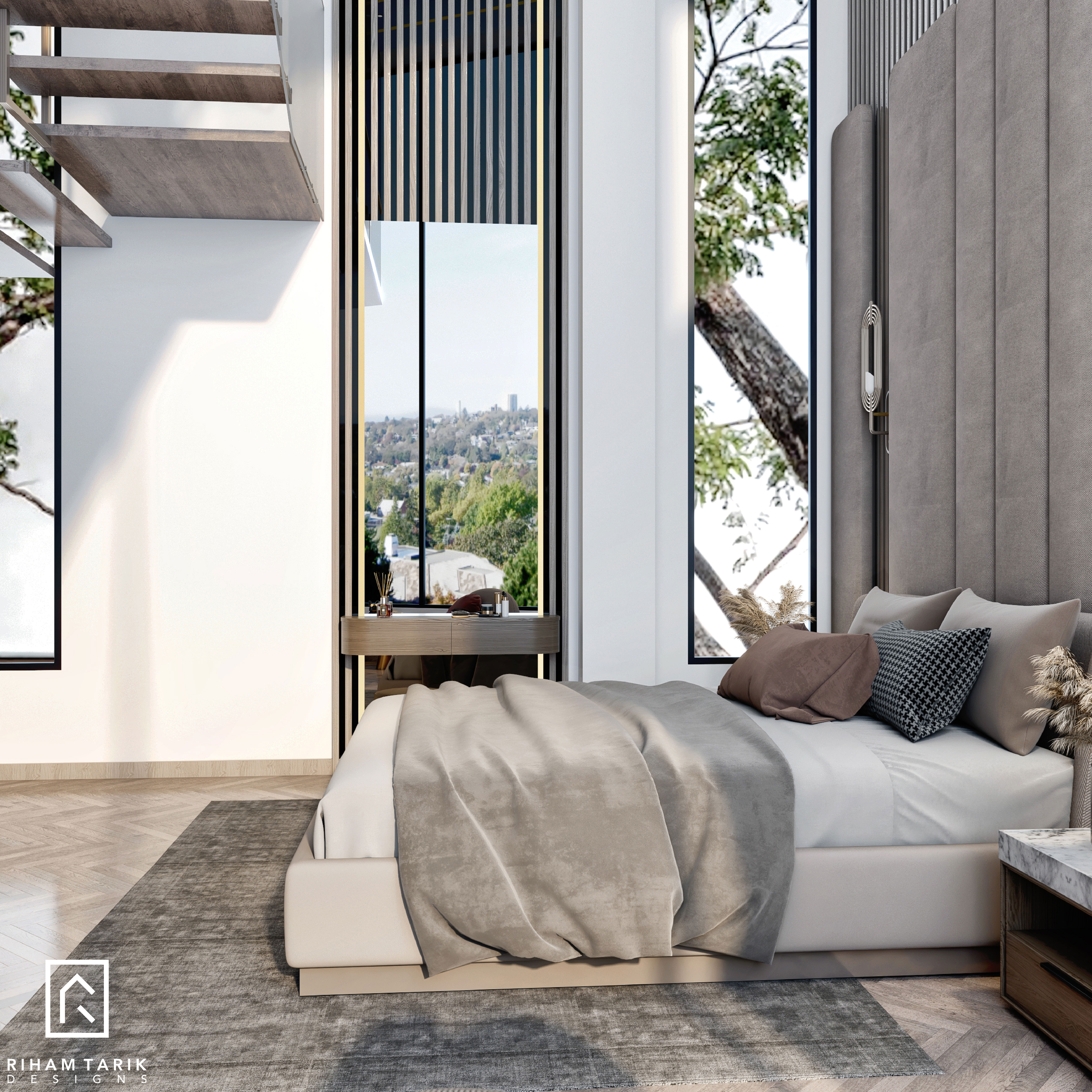 QA | MODERN MASTER BEDROOM , MEZZANINE AND DRESSING-4