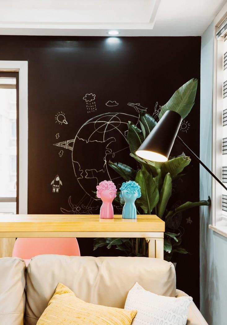 森罗设计 | 小情歌 | 清爽蓝灰色客厅的活力点缀-9