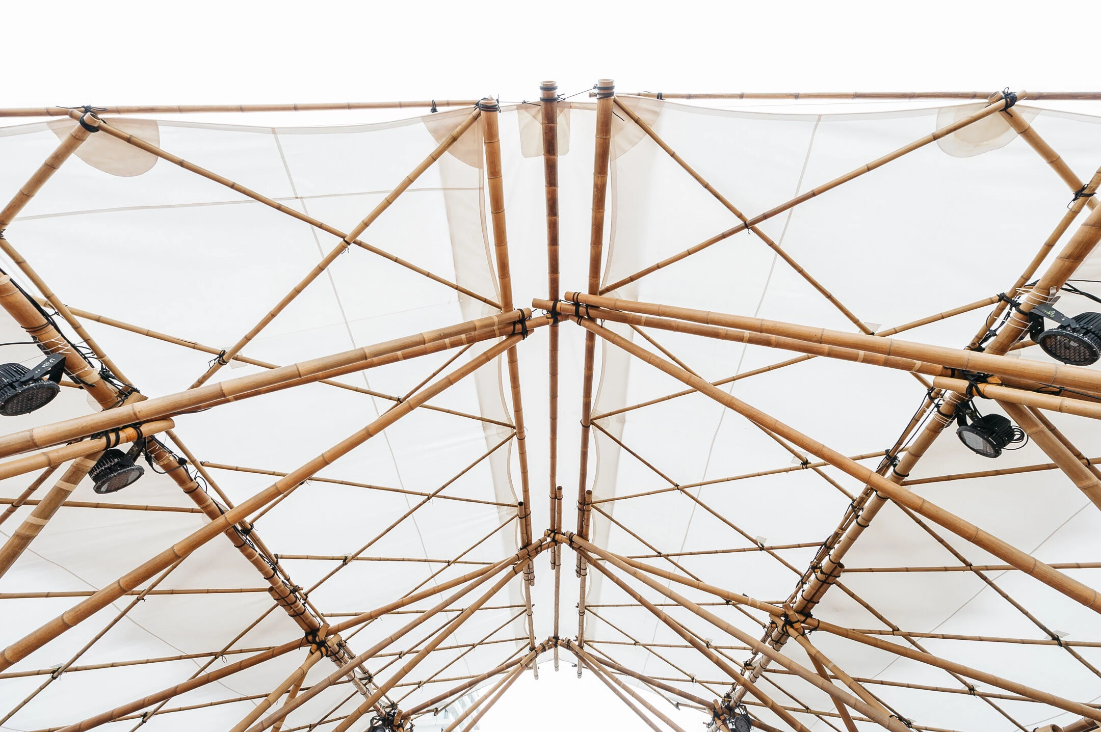 Textile bamboo structures for open-air events-24