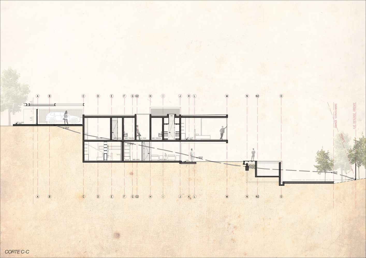 智利 PF House 丘陵景观中的宜居设计-19